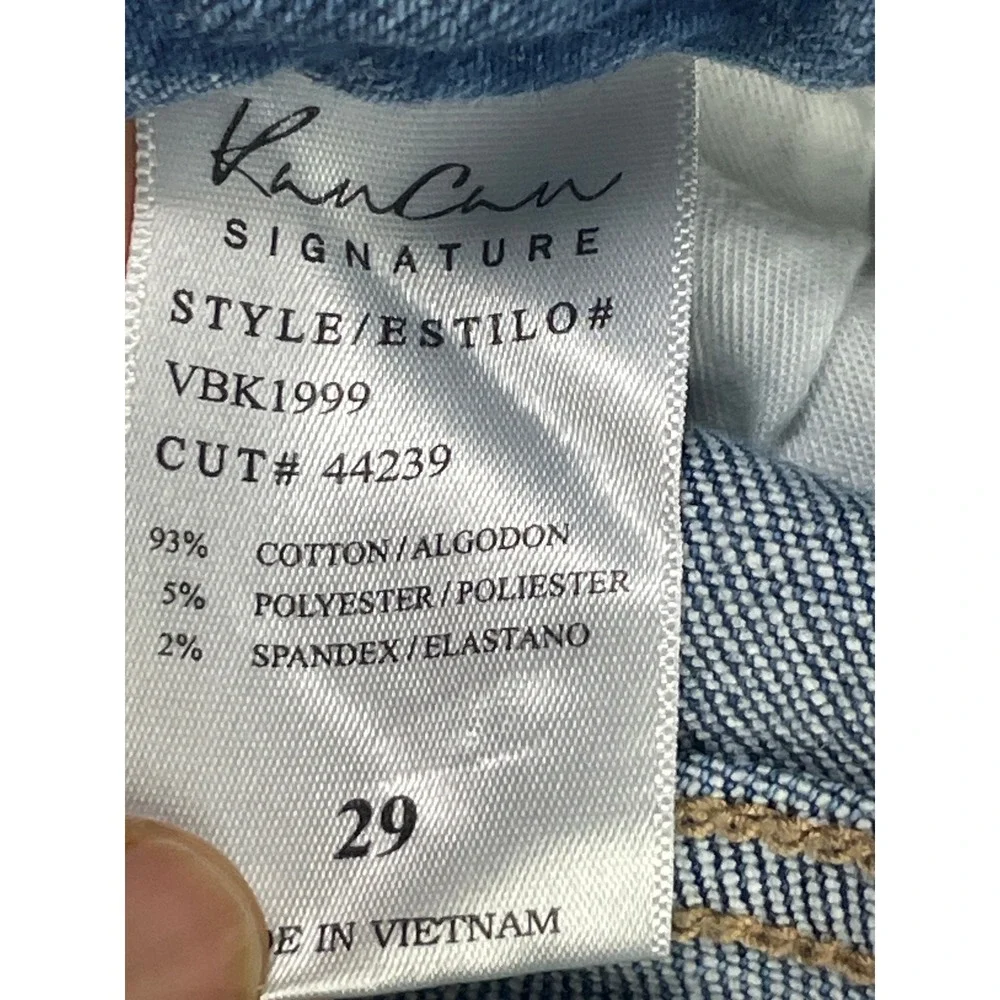 KanCan Signature Mid-Rise Distressed Denim Bermuda Shorts Blue Women Size 31